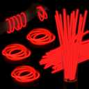 60 Pack 8 Red Glow Sticks Bulk with 60 Connectors Neon Glow In The Dark Party favors Supplies for Holiday Birthday Party Decoration (Red)