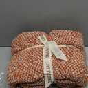 Snuggle Sac Orange Waffle Blanket for Couch Bed Sofa 60x80 inches, Reversible Soft Throw Microfiber Fluffy Fuzzy Cozy Knit Twin Blanket for Women Mothers Birthday Gifts