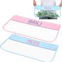 2 Pcs Empty Mahjong Tile Bag 20.9 x 9.45 Inch American PVC Clear Mahjong Case Size 166 Waterproof Zippered Storage Tile Holder Rack Bag for Game Lover Gift Travel, Case Only(Blue,Pink)