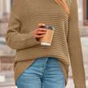 PRETTYGARDEN Womens Sweaters Fall Fashion 2025 Oversized Long Sleeve Mock Neck Chunky Knit Pullover Tops Winter Clothes (L)