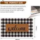 UINI Welcome Mat Outdoor Indoor Door Mats, Heavy Duty Buffalo Plaid Welcome Front Door Mat, Non Slip Durable Entrance Rugs for Outside Entry, Porch, Resist Dirt, 17"x 30"