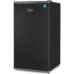 BLACK+DECKER 3.2 Cu. Ft. Compact Refrigerator, ENERGY STAR Certified Small Refrigerator, Single Door Mini Fridge with Chiller Compartment, Personal Fridge for Home or Dorm Room, BCRK32B, Black