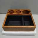 Walnut Espresso Knock Box and Tamping Station, Coffee Organizer Box Fit for 58mm Espresso Tamper Distributor Portafilter Holder & Puck Screen Multi Accessory Storage