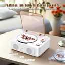Portable CD Player with Bluetooth, 2600mAh Battery, USB & AUX, Dual 3W Speakers, Remote Control – for Seniors, Nostalgia Gift, Home Party (White)
