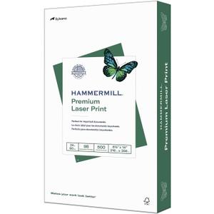 Hammermill Printer Paper, Premium Laser Print 24 lb, 8.5 x 14-1 Ream (500 Sheets) - 98 Bright, Made in the USA, 104612