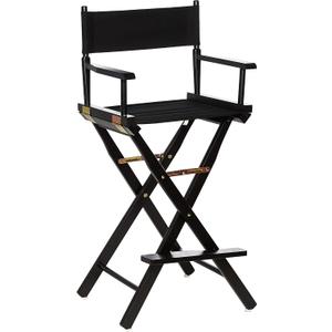 Casual Home Director's Chair ,Black Frame/Black Canvas,30" - Bar Height, 30 in