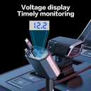 XSEYESX Retractable Car Charger, 120W 4-in-1 PD33W and QC3.0 Ultra Fast Charging car Phone Charger, with 2.6ft Fast Charging Cable, Suitable for iPhone 1716, 15, 14, 13, 12 Pro Max