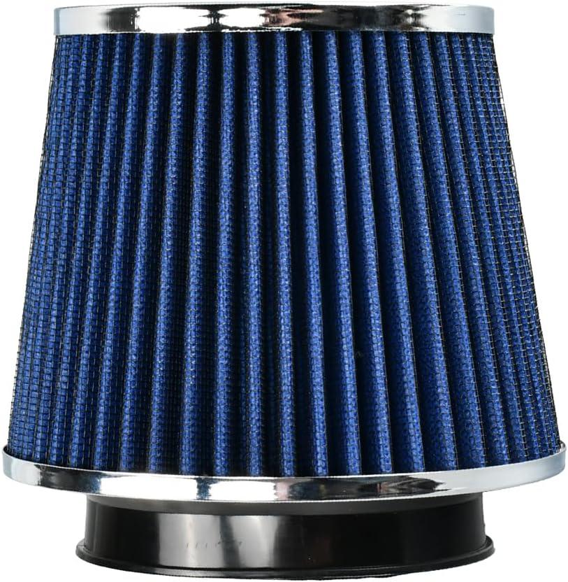 Universal Clamp On Air Intake Filter fits 3 In /3.5 In /4 In Three Different Size, Cone Air Intake FilterBlue