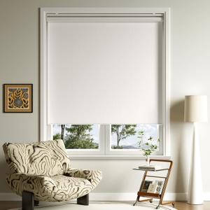 Cordless Roller Shades Blackout Blinds for Windows Room Darkening Rolled Up Shades with Spring System, UV Protection Window Shades Door Blinds for Home and Office (White, 48" W x 72" H)