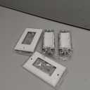 BESTTEN 2 Pack Double Rocker Light Switch, Single Pole Combination Interrupter, 15A 120V, Dual Control Paddle Rockers, in-Wall On/Off Switch, Wall Plate Included, White, UL Listed