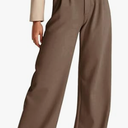 NIMIN Women Wide Leg Pants High Waisted 2025 Dressy Office Work Trousers Business Casual Pants with Pockets Chocolate Brown (Brown, M)