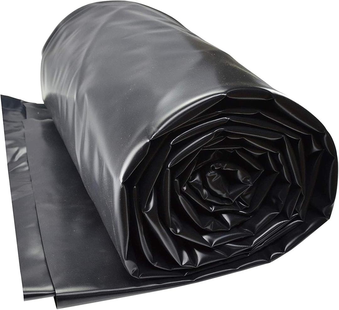35 Mil Pond Skins Pond Liner UV Resistant, Black HDPE Pond Liner Waterproof Landscaping Film for Waterfall, Fish Ponds, Garden Fountain (1.5m x 3m)