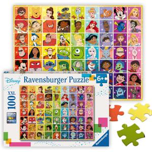 Ravensburger - Disney Color Palette - 100 Piece Jigsaw Puzzle - Exciting, Colorful Grid of Disney and Pixar Favorites - Mickey & More - Premium Quality - Ideal Gift - Screen-Free Fun - Children Age 6+