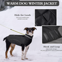 PETDSH Waterproof Dog Coat, Turtleneck Warm Dog Jacket, Dogs Winter Coat with Pocket and Trash Bags, Reflective Puppy Jacket for Winter and Snow (Black, M)
