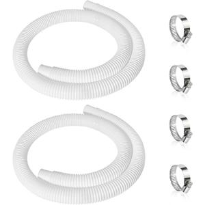 2 Pcs 1.25" Pool Hose, 59" Long Accessory Pool Pump Replacement Hoses, Compatible with All Above Ground Pool Filter Pumps that Use 1 1/4 Diameter Hoses