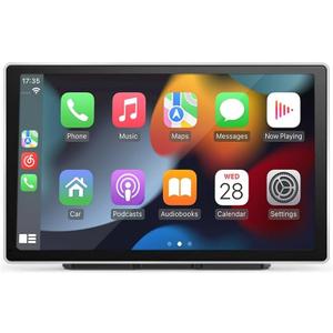 9" Wireless CarPlay & Android Auto Touchscreen with 4K Dual Dash Cam Car Satellite Radio with 1080P Backup Camera, Bluetooth/GPS Navigation/Mirror Link/Voice Control