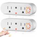 Saillong Clapping Light Control Switch,110V Wireless Wall Outlet with 2 Output Sockets,Turn Electrical On/Off with Clapping Sound Sensor, Clap Light Control for Bedroom Appliance(White)