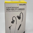 Acoustix High Fidelity Earbuds Lightweight Wired Headphones Mic IPX4 Splashproof