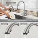 Touchless Pull Down Kitchen Sink Faucet, Brushed Nickel Activated Smart Motion Sensor Kitchen Faucet Single Handle, Stainless Steel Hands Free Faucet with Sprayer for Kitchen Sink