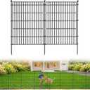 5 Panels No Dig Garden Fence Animal Barrier, 34in(H) 11.25ft(L) Decorative Metal Outdoor Dog Fence, Rustproof Pet Fencing for Yard, Patio, Flower Bed -Temporary Fencing| Easy to Install