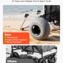 VEVOR Beach Dolly with Big Wheels for Sand, 20" x 15" Cargo Deck, Folding Sand Cart with 12" Balloon Wheels, 165 lbs Loading Capacity & 34" to 46" Adjustable Height, Heavy Duty Cart for Beach Camping