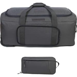 Greencity Duffel Bag Wheels Rolling Deployment Wheeled Military Suitcase Heavy-Duty Extra large deployment bag Capacity 32 InchGrey