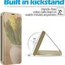for Samsung Galaxy Z Fold 7 Case Clear View Makeup Mirror, Slim Phone Case, with Kickstand Leather for Galaxy Z Fold 7 Phone Case, Luxury Clear View Cover for Samsung Fold7 View