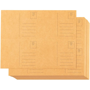 Best Paper Greetings Blank Postcards - 100-Sheet Kraft Postcards, Self Mailer Mailing Side 4 Per Page 400 in Total, Perforated, 4 x 6 Inches"