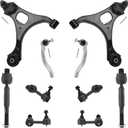 ASTARPRO 10pcs Front Lower Control Arm with Bushing Assembly and Sway Bar Tie Rod End Inner and Outer Compatible with 2006-2011 Honda Civic