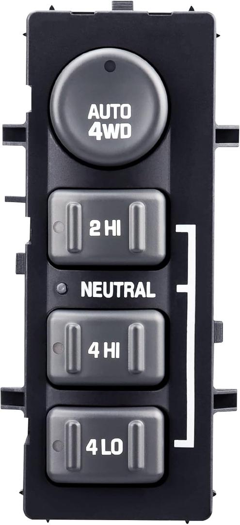 4WD 4x4 Switch Replaces 19168767, 901062, 4 Wheel Drive Selector Switch Compatible with 99-02 Chevy Silverado 1500 2500 HD, Tahoe, Suburban, Avalanche, GMC Sierra Yukon, Transfer Case