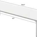 Huuger Computer Desk, 70 Inch Office Desk, Gaming Desk with Storage, Writing Desk Work Desk for Home Office, Study, Long Simple Desk, Large Legroom, Metal Frame, White