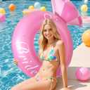 2 x HeySplash Pool Floats, Inflatable Diamond Ring Pool Float, Large Engagement Ring Floatie for Bachelorette Party, Swim Tube River Lake Wedding Bride Stagette Decor Fun Toy Raft for Adults, Pink