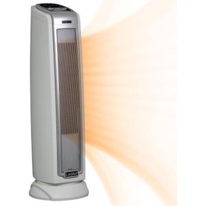 Lasko Oscillating Ceramic Tower Space Heater for Home with Overheat Protection, Timer, 22.5 Inches, Silver, 1500W, 5775, 7.5L x 7.1W x 22.75H