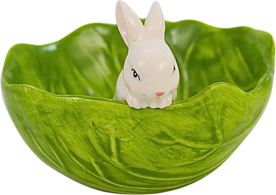 Raz Imports 2024 The Carrot Patch 6" Cabbage Bunny Bowl