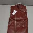 LY VAREY LIN Women's Faux Leather Motorcycle Jacket PU Slim Short Biker Coat L