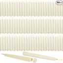 Baquler 100 Pcs Flameless Taper Candles LED Taper Candles Flickering Bulk Ivory LED Candlestick for Easter Wedding Church Halloween Christmas Party Decor Table Centerpiece, 8.5 in, No Batteries