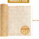 16" Width Cane Webbing 5Feet,Natural Rattan Webbing Roll for Caning Projects,Woven Open Mesh Cane Material for Cabinet,Chair Repair,Furniture Making Supplies