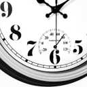 JENLYSTIME 12 Inch Indoor/Outdoor Retro Waterproof Wall Clock with Thermometer Silent Round Quartz Battery Operated Easy to Read Decorative for Kitchen Patio,Bathroom,Deck,Porch,Pool(Silver)