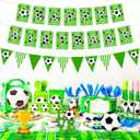 Soccer Party Decorations Pre-Strung Soccer Birthday Banner | Soccer Themed Birthday Party supplies, Honeycomb Centerpieces