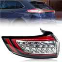 Left LED Tail Light Compatible with 2015-2018 Ford Edge SE SEL Sport Titanium Replacement for HT4Z-13405-E FO2800243,Tail Rear Brake Lamp Assembly LED Tube Bar Clear Lens Black Housing Driver Side