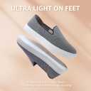 STQ Slip on Shoes for Women Breathable Fashion Sneakers Comfortable Knit Casual Shoes (Blue)
