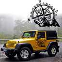 21''x17.3'' Mountain Compass Stickers Decal for Car Hood Auto Body Side Door Compass Graphics Car Stickers Waterproof Vinyl Stripe Decal Sticker Off-Road Vehicles (Black)