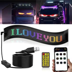 Upgrade Devil Eyes Light for car/Truck Windshield, 1PCS 14.7"X3.6" ojos led para carro,car Eyes Animated led,Scrolling Bright Advertising LED Sign for Car, Store, Party, Bar, Concert