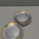 I00000 100Pcs Small Clear Gold Dessert Plates,Clear Disposable Plates with Gold Rim 7 Inch,Premium Hard Fancy Small Plate,Perfect for Birthday, Wedding & Party