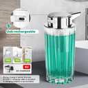 Automatic Soap Dispenser Liquid for Kitchen: 11 OZ Glass Touchless Clear Auto Soap Dispenser for Bathroom - Hand Dish Lotion Home Countertop Kids - Family Couple