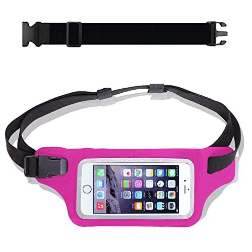 Ultimate Pink Waterproof Running Swimming Belt: Phone & Essentials Holder for Gym, Beach, Kayaking, Ski! Fits iPhone, Samsung - Touchscreen, IPX8 Rated Dry Waist Pouch - Adventure-Ready Performance!