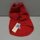 Queenmore Small Dog Pullover Sweater, Cold Weather Cable Knitwear, Classic Turtleneck Thick Warm Clothes for Chihuahua, Bulldog, Dachshund, Pug (Red, Medium)