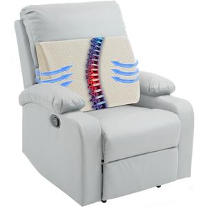 HOMBYS Lumbar Support Pillow for Recliner Chair, Memory Foam Back Support Cushion for Elderly,Extra Large Lumbar Support Pillow,Thick Backrest for Home Reading (Khaki, 20x13.5"x5")