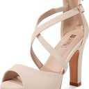 IDIFU Women's IN4 Platform Heels Strappy Chunky Heels For Women Dressy Peep Toe High Heels For Women Bridal Wedding Shoes For Bride On Evening Prom, Size 8