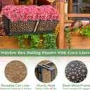 ZeeDix Railing Planter Boxes, 24 Inch Window Flower Box Planters with Coco Liner & Adjustable Brackets for Deck Porch Fence Patio Balcony Gardening Outdoor Plants (2 Pack)